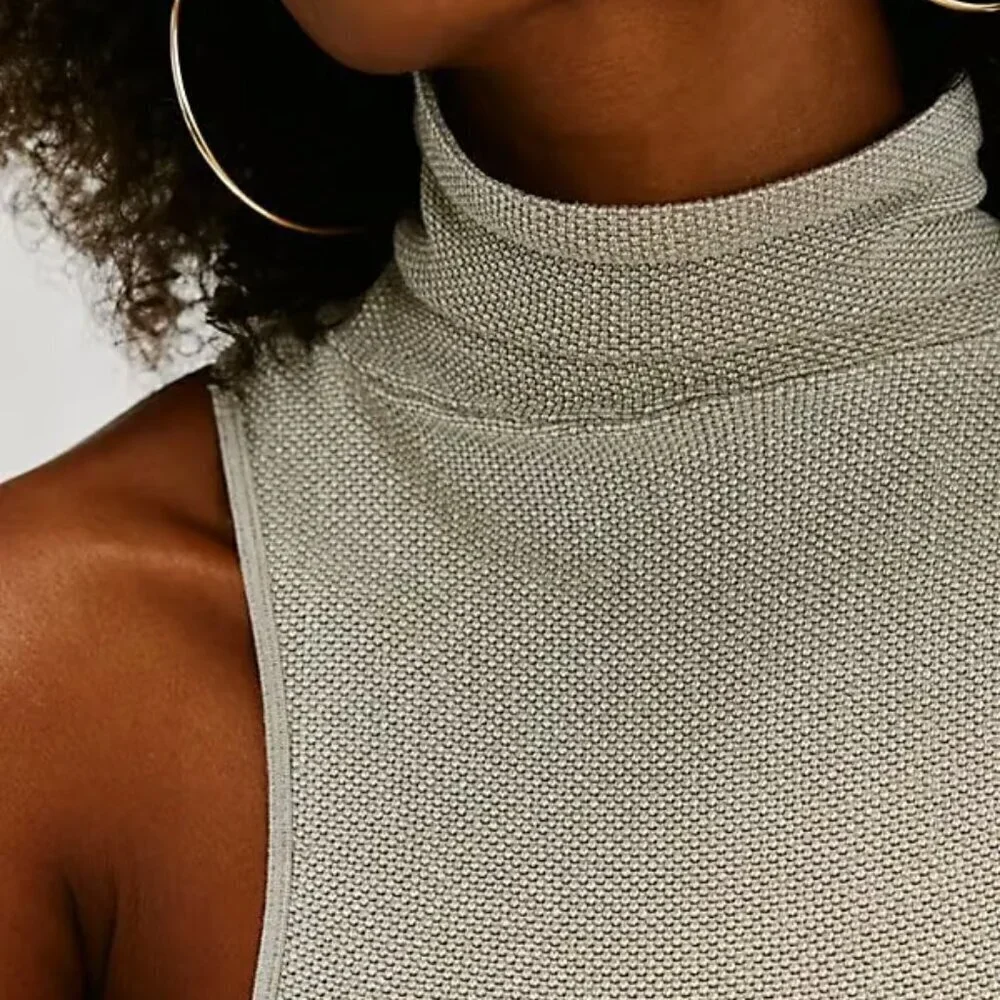 NWT Free People Intimately Always Ready Seamless Grey Turtleneck Tank